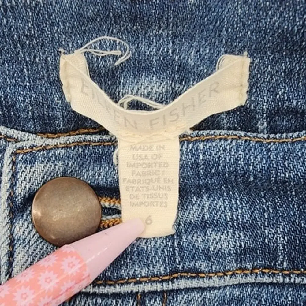 Eileen Fisher Organic-Cotton‎ Stretch Boyfriend Jeans Size 6 S18BD